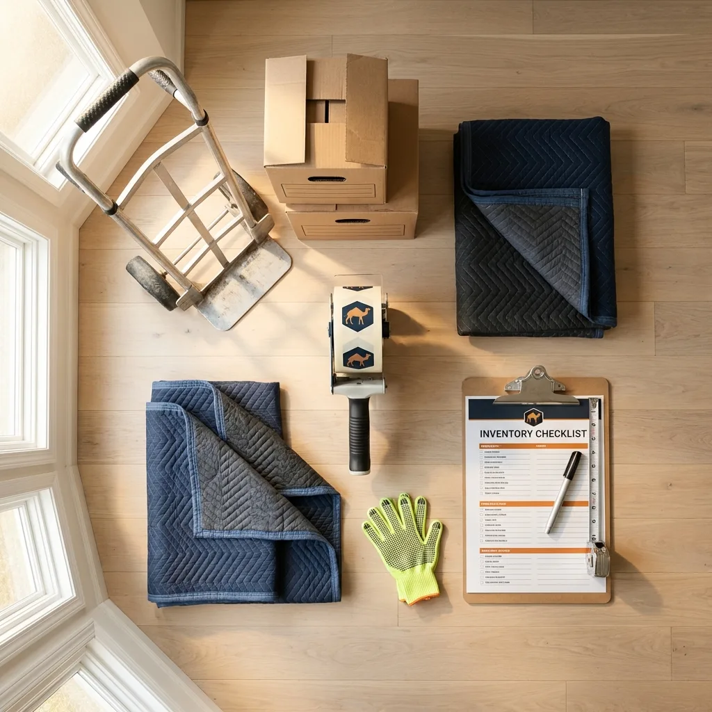 Professional moving supplies and packing materials layout for Coal Valley residential relocations
