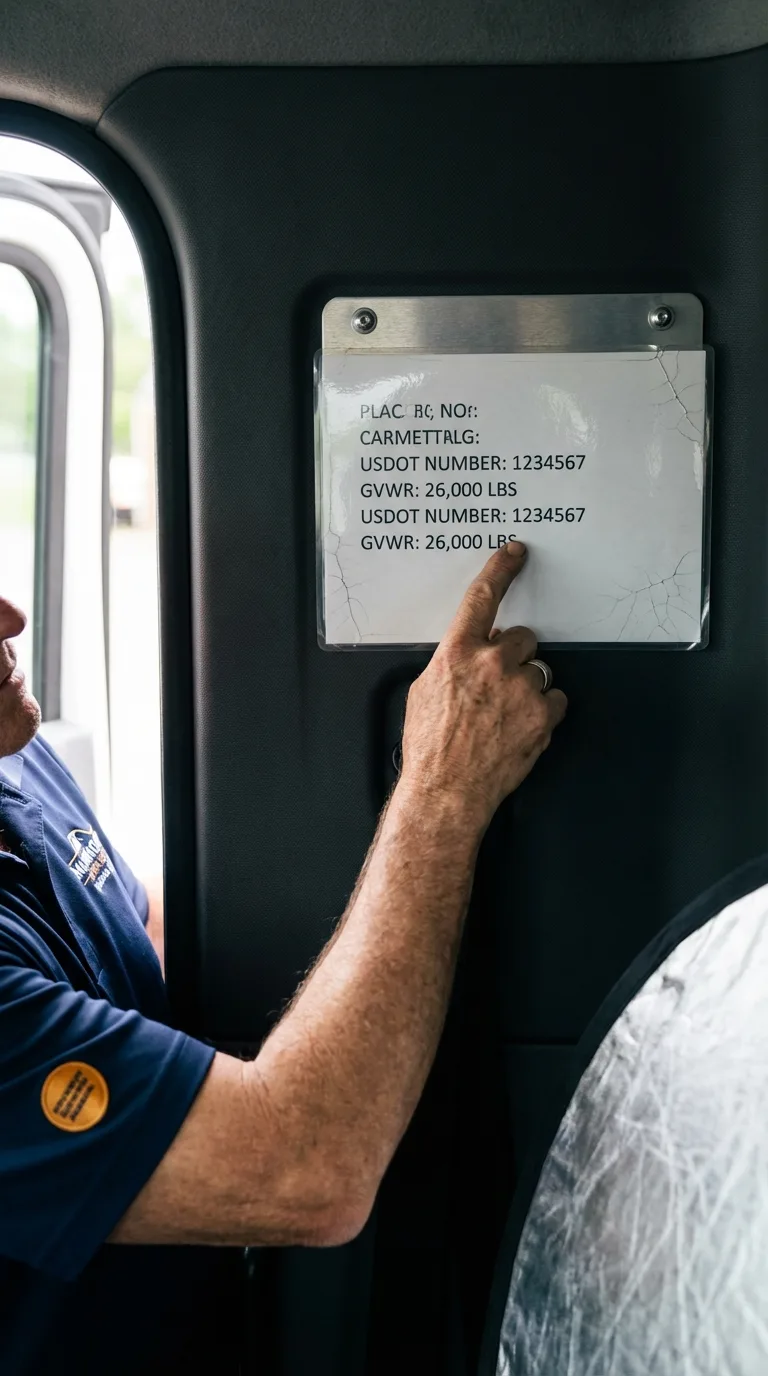 USDOT licensing placard verification in Coal Valley